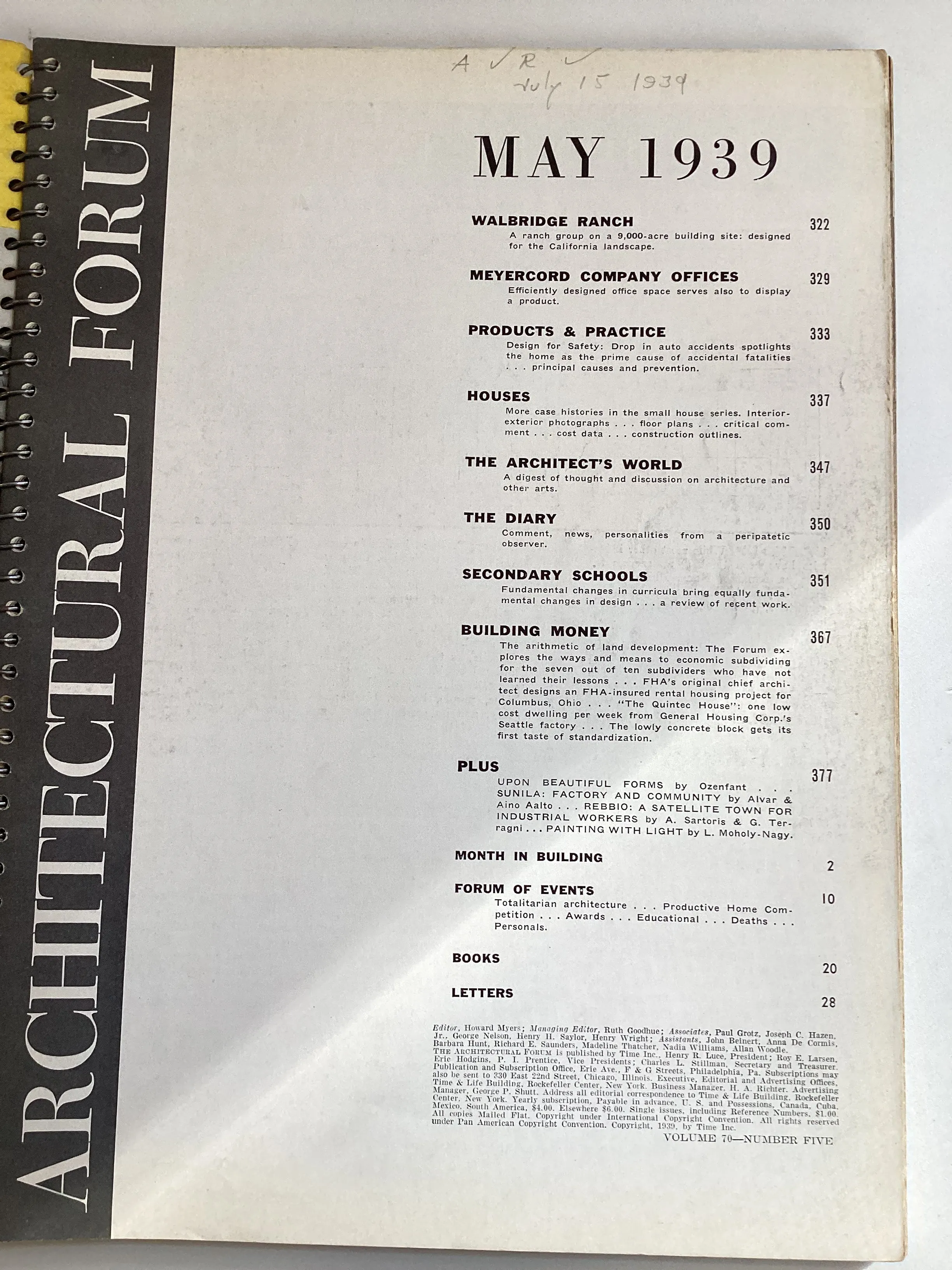 Architectural Forum May 1939