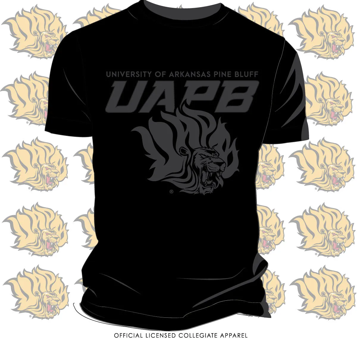 Arkansas at Pine Bluff | 3D PUFF Black on Black | Black Men Tees (N)