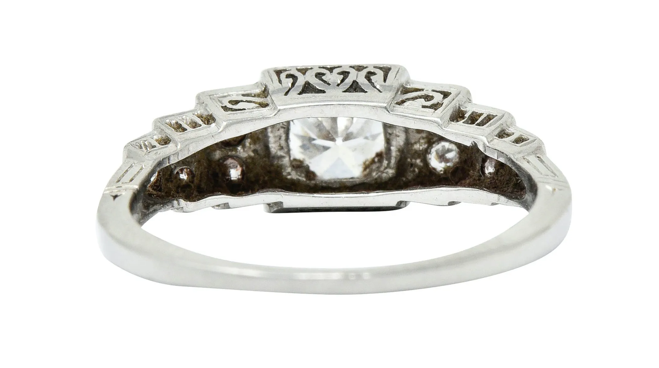 Art Deco 0.60 CTW Diamond Platinum Heart Engagement Ring Circa 1930