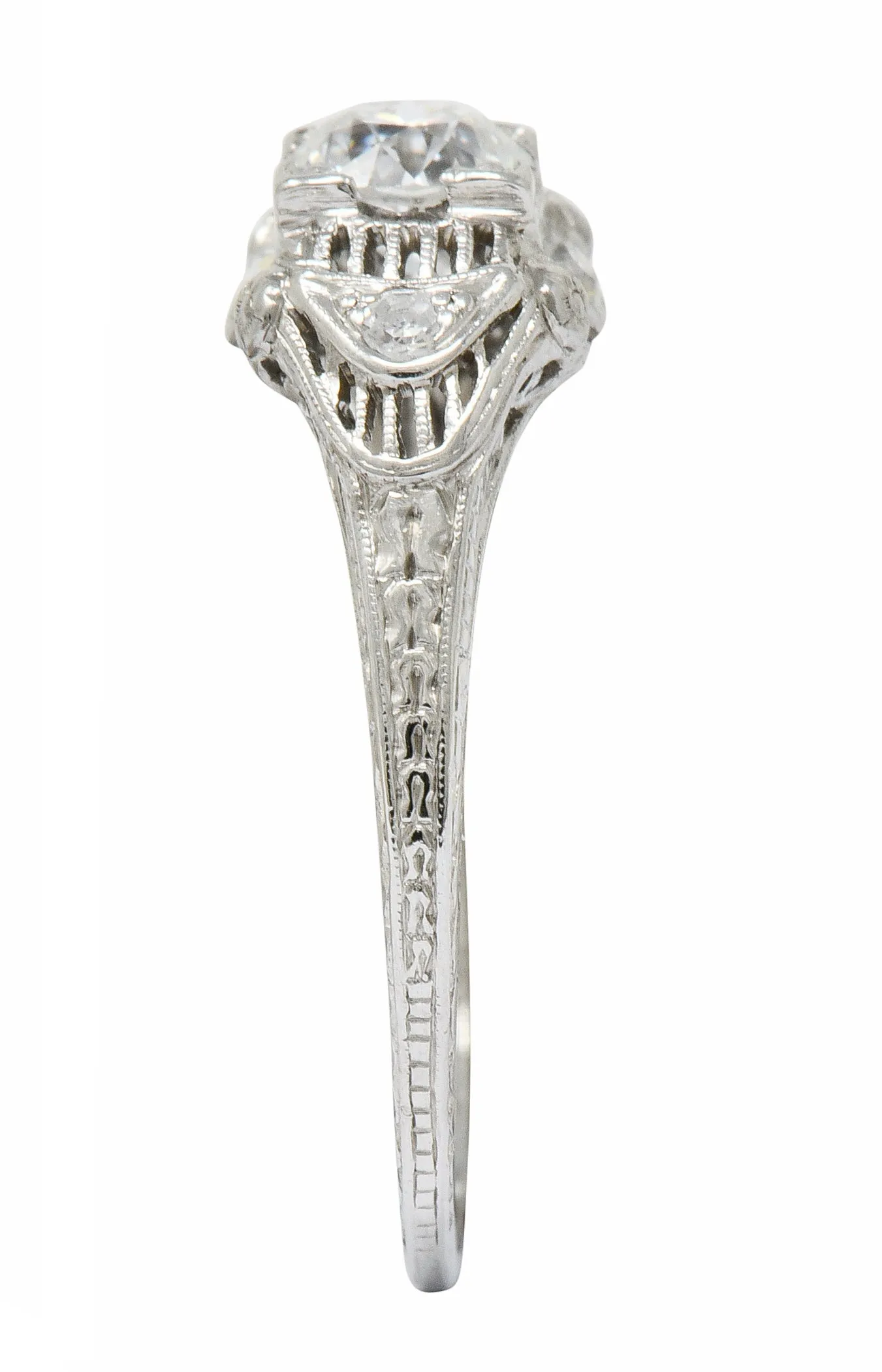 Art Deco 0.65 CTW Diamond Platinum Engagement Ring