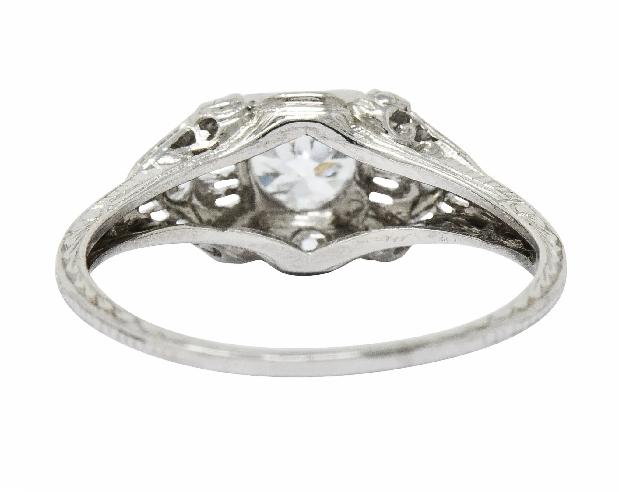 Art Deco 0.65 CTW Diamond Platinum Engagement Ring