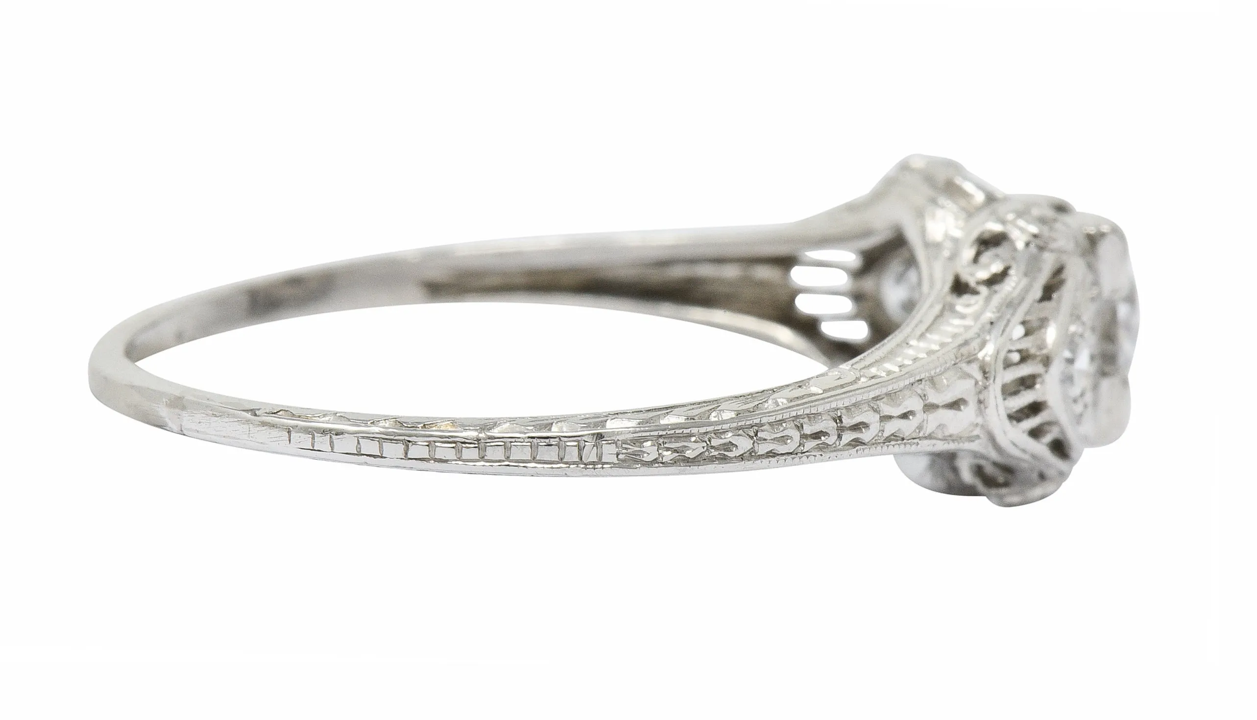 Art Deco 0.65 CTW Diamond Platinum Engagement Ring