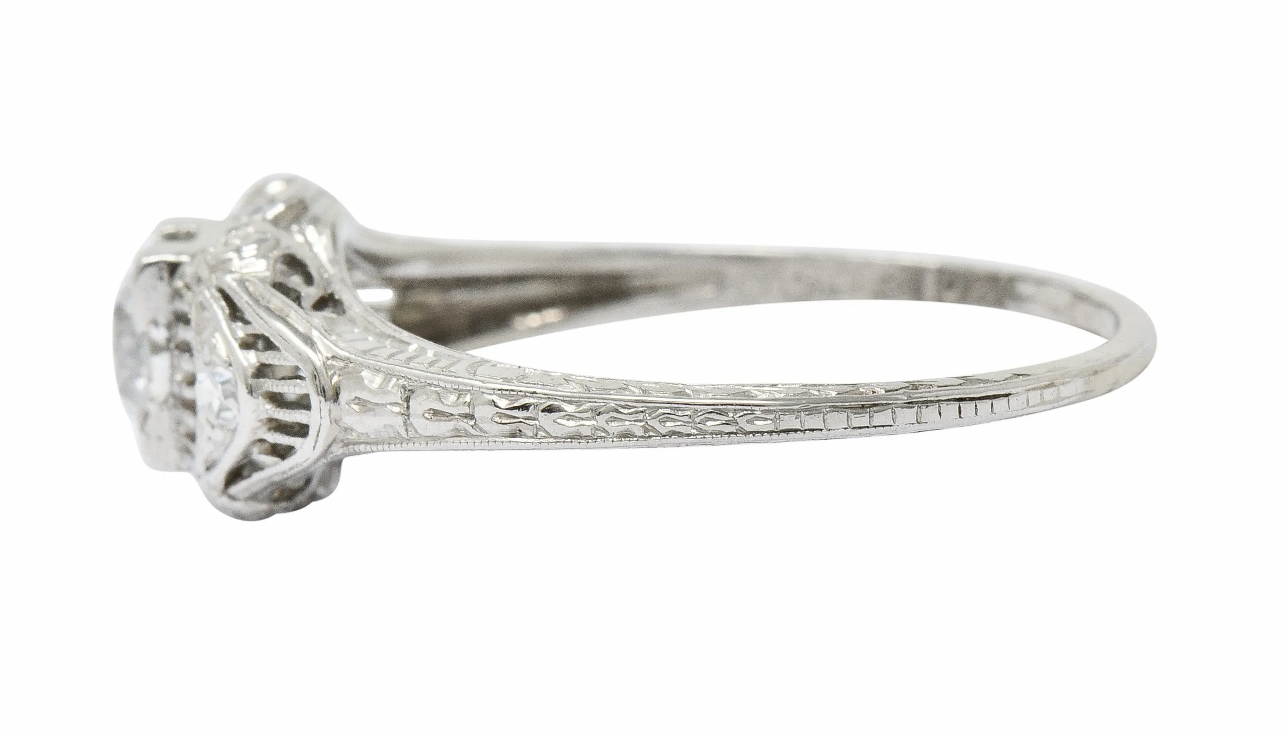Art Deco 0.65 CTW Diamond Platinum Engagement Ring