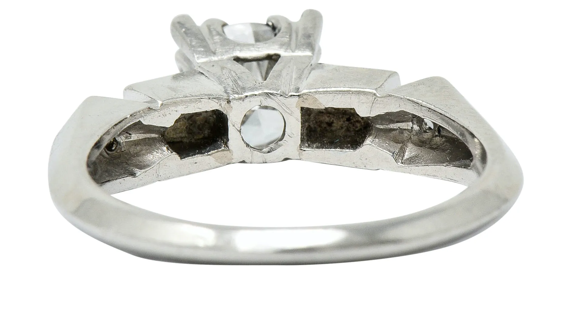Art Deco 0.75 CTW Diamond Platinum Geometric Engagement Ring