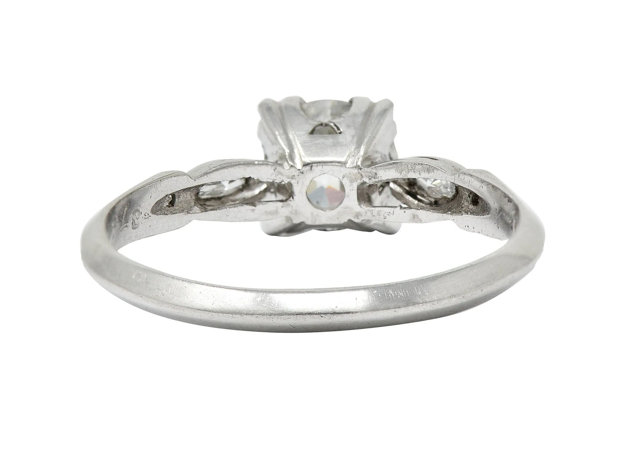 Art Deco 0.92 CTW Diamond Platinum Navette Engagement Ring GIA Circa 1930