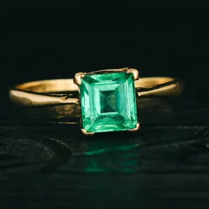 Art Deco 1.3ct Emerald Single-Stone Ring