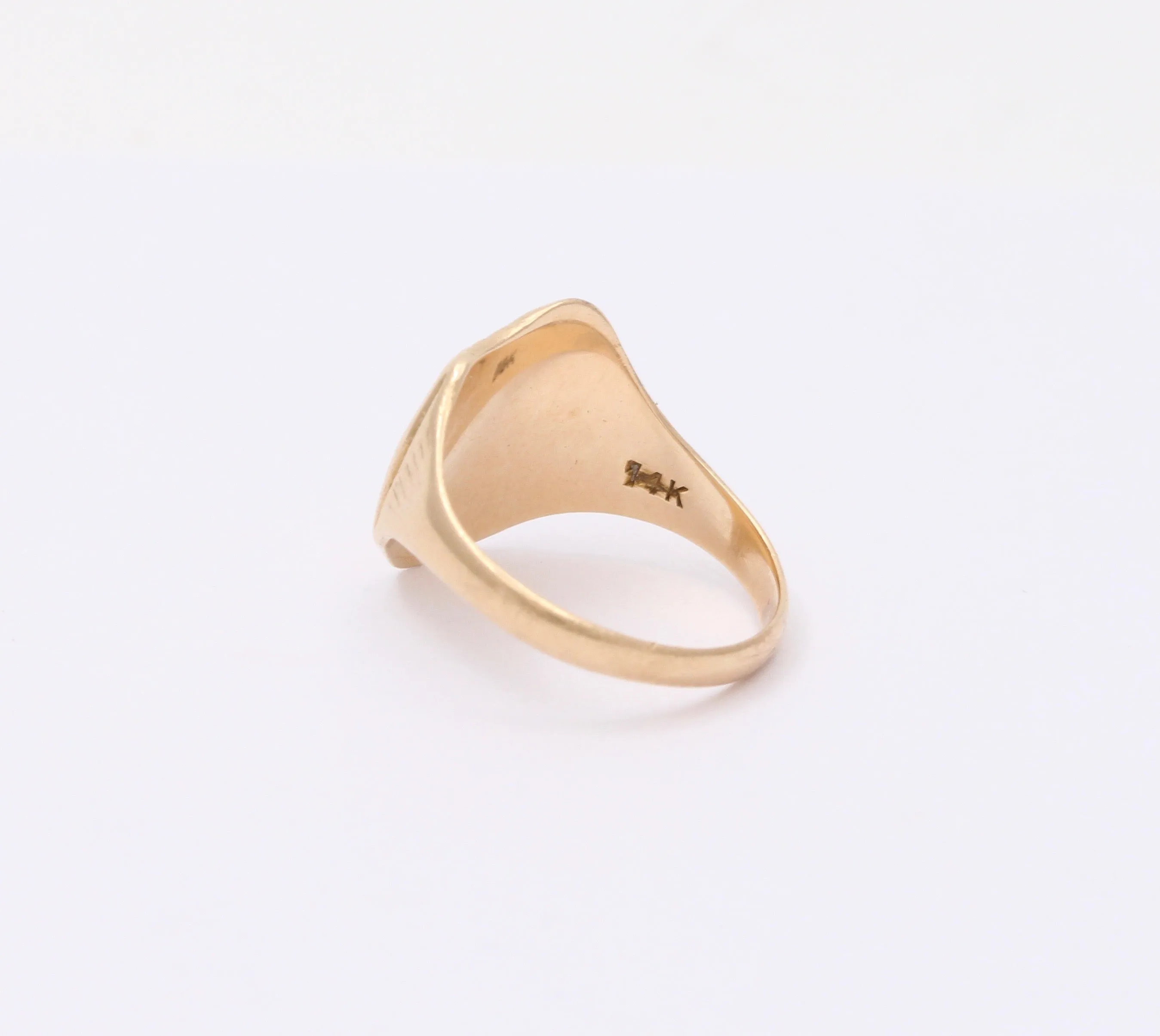 Art Deco 14K Gold “1922” Date Ring, Antique Shield Ring