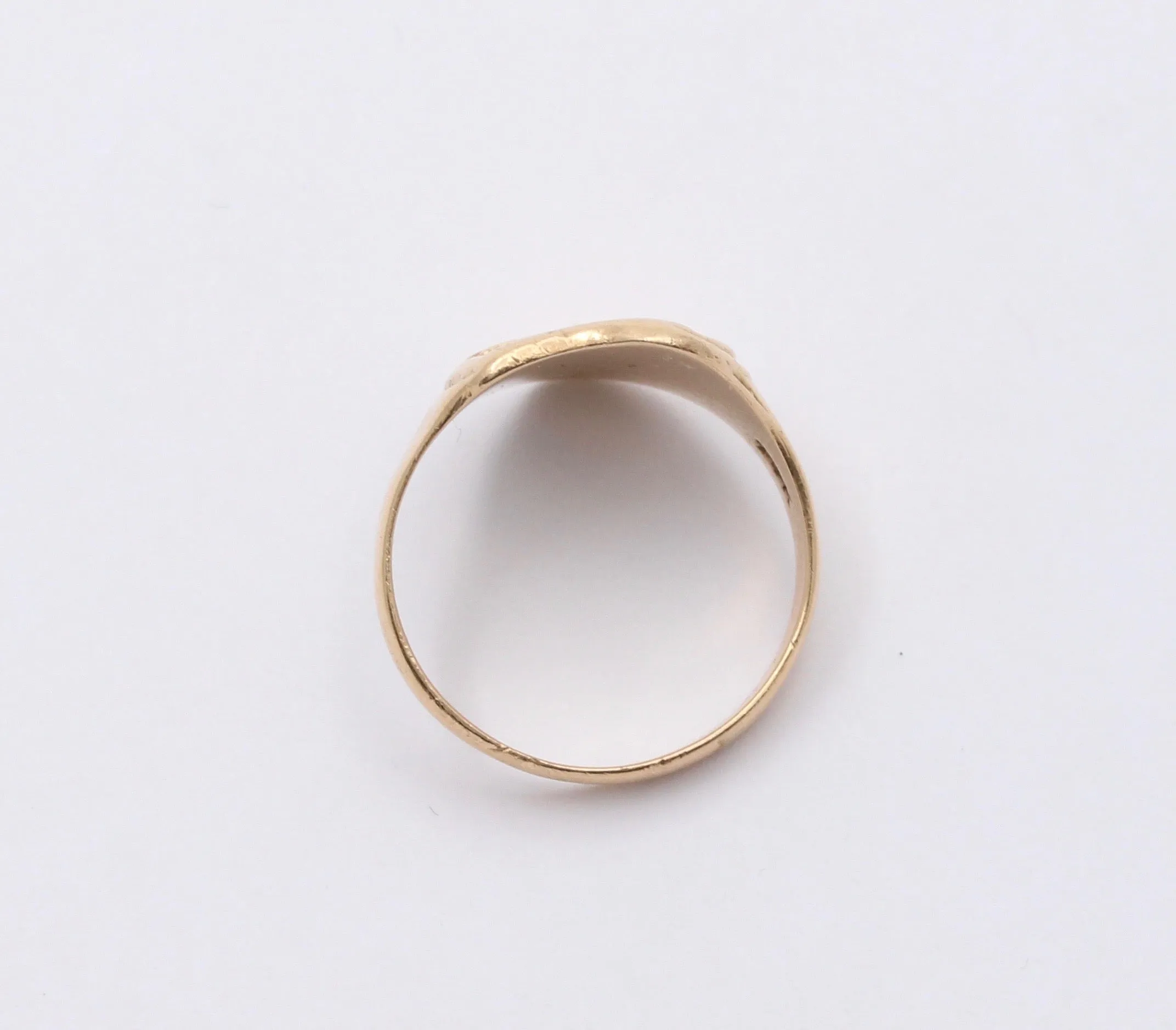 Art Deco 14K Gold “1922” Date Ring, Antique Shield Ring