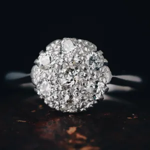 Art Deco .65ct Old Cut Diamond Round Cluster Ring