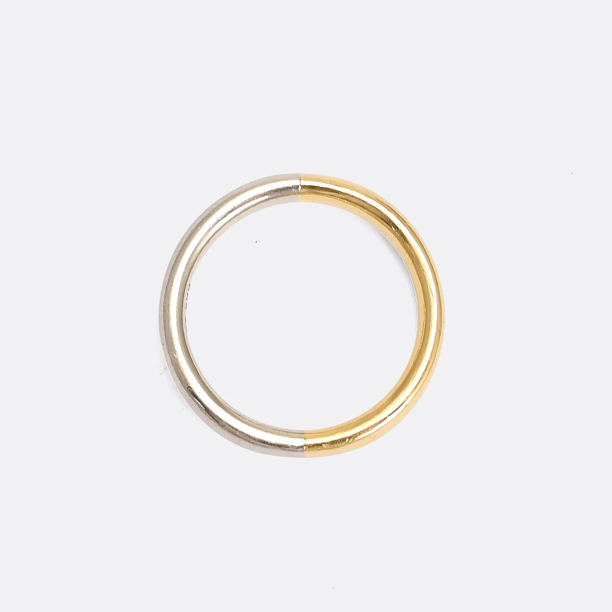 Art Deco Bimetal 22k Gold & Platinum Wedding Band