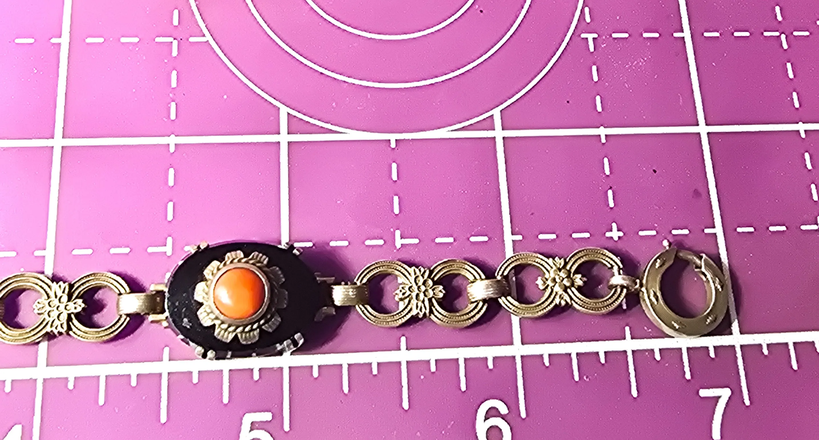 Art Deco black onyx and sponge coral sterling silver Demi Parure antique set 4 piece