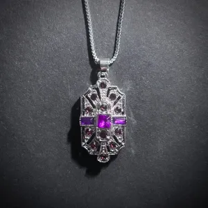 Art Deco Bridal/Bridesmaids Necklace in Silver & Amethyst