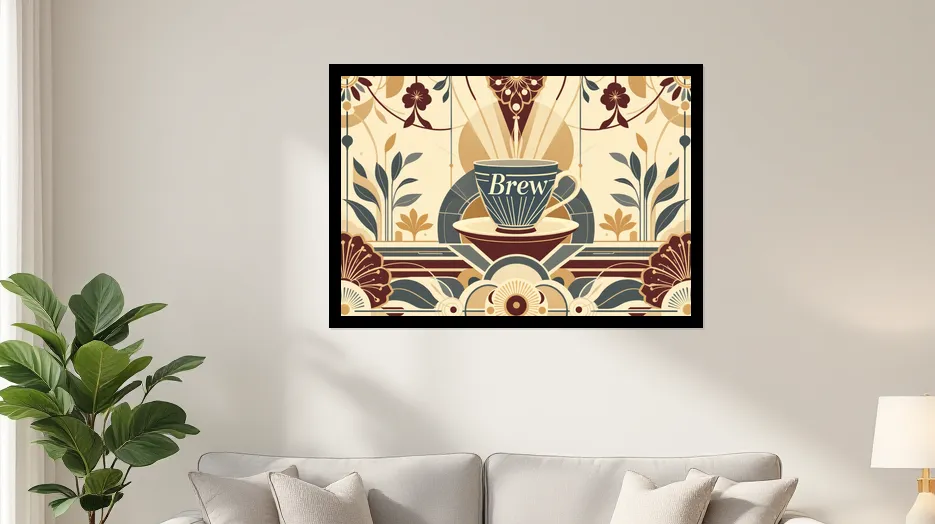 Art Deco Coffee Elegance Wall Art Poster