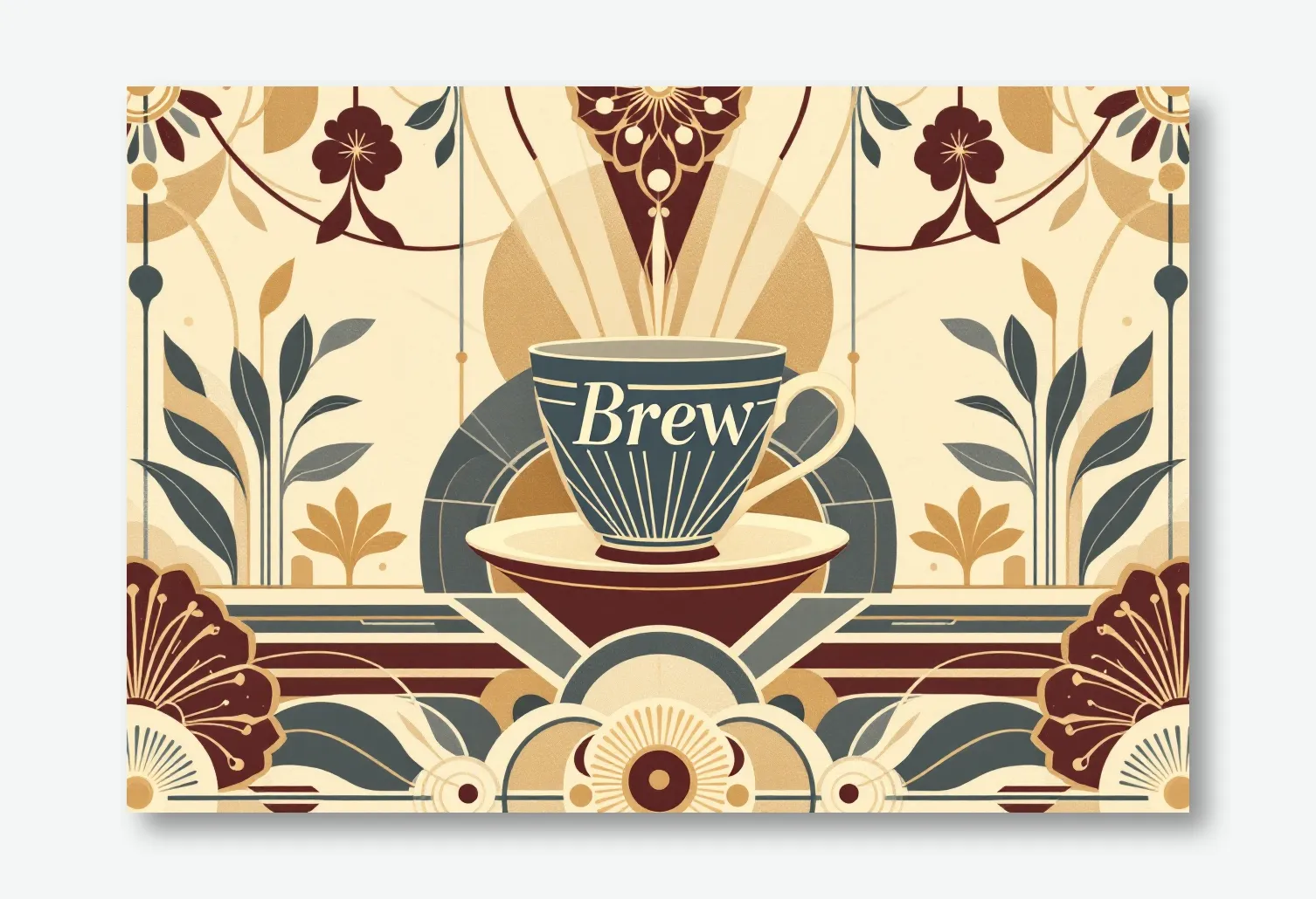 Art Deco Coffee Elegance Wall Art Poster