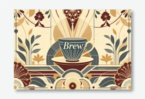 Art Deco Coffee Elegance Wall Art Poster
