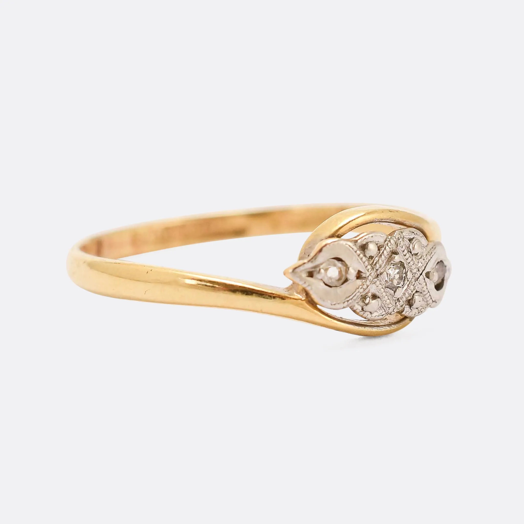 Art Deco Crossover Trilogy Ring