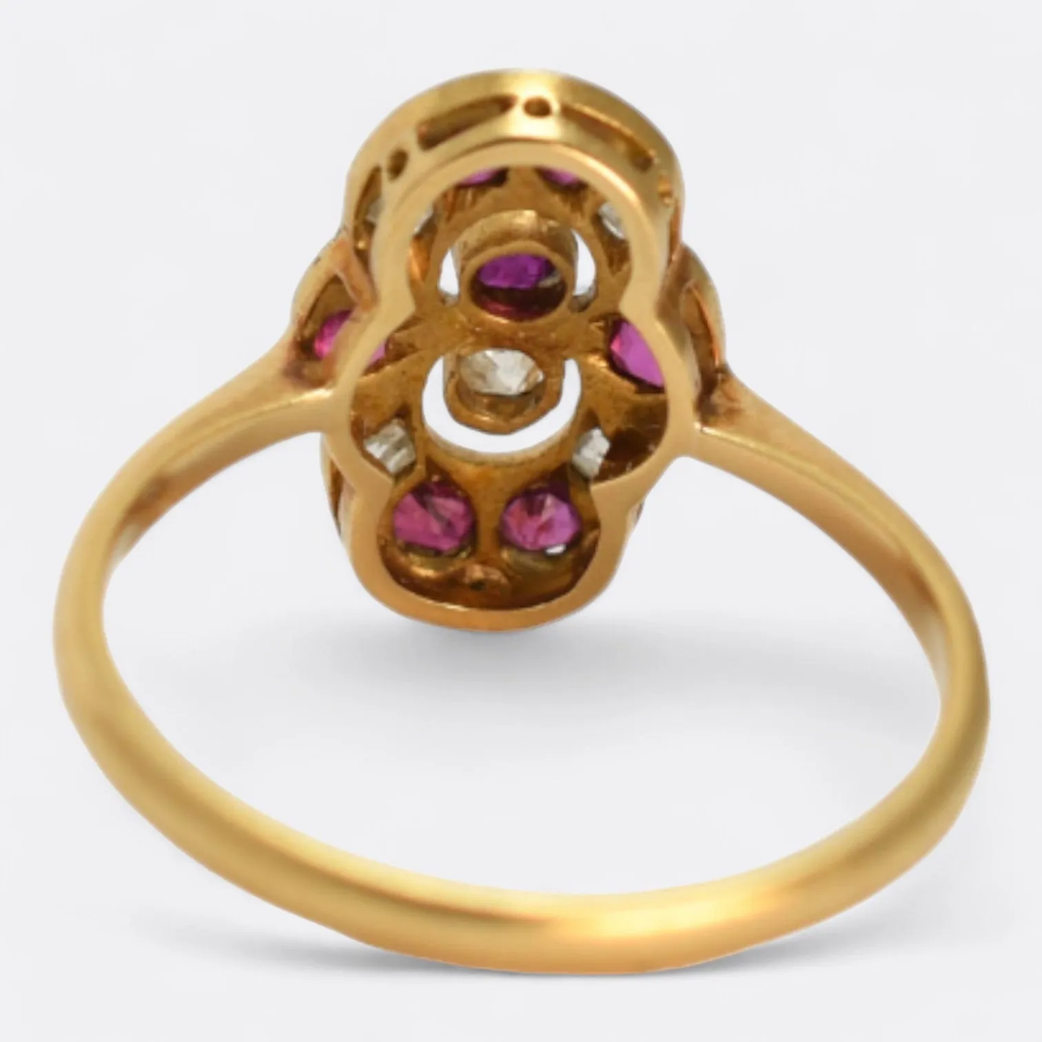 Art Deco Diamond & Ruby Infinity Ring