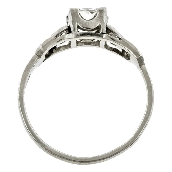 Art Deco Diamond Engagement Ring, Old Euro 0.88ct