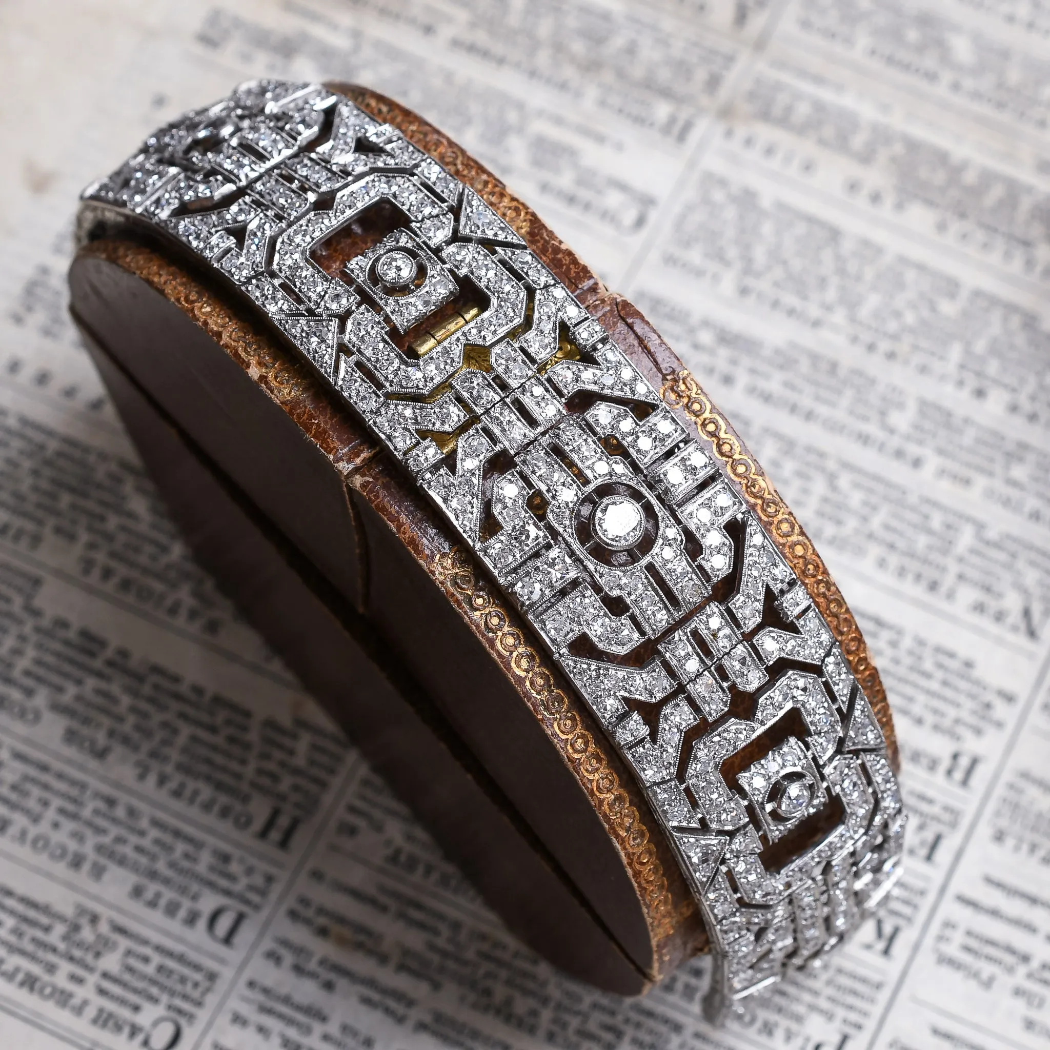 Art Deco Diamond Openwork Panel Bracelet