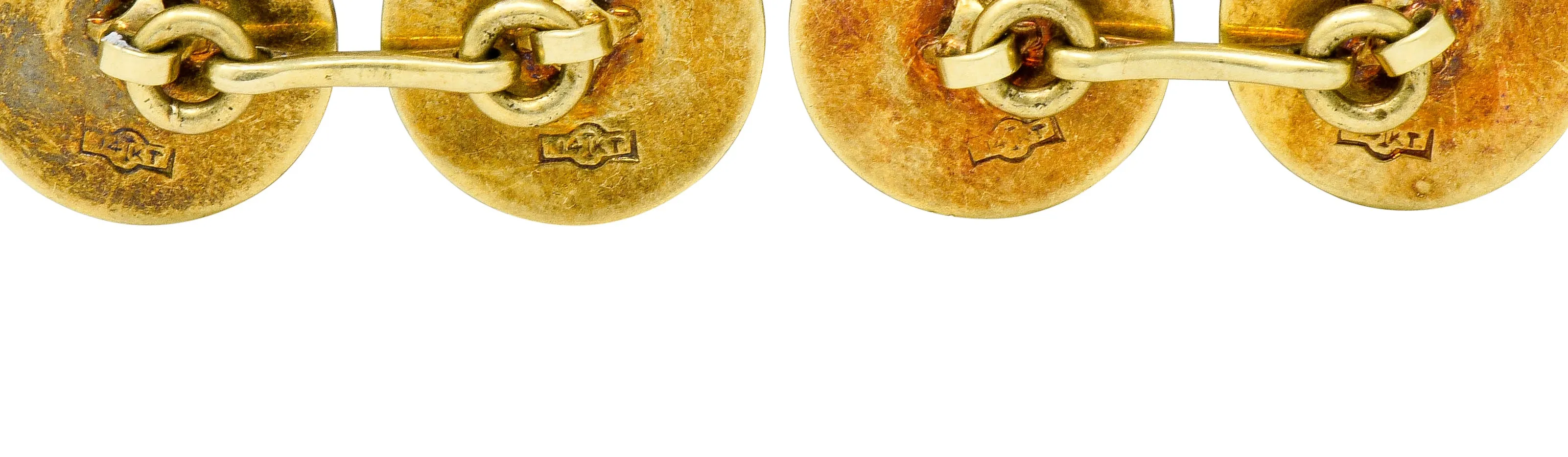 Art Deco Diamond Platinum-Topped 14 Karat Gold Men's Cufflinks