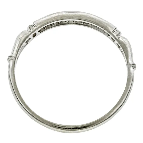 Art Deco Diamond Wedding Band, Single Cut 0.07ctw