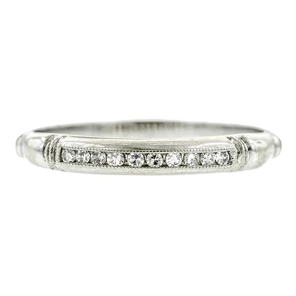 Art Deco Diamond Wedding Band, Single Cut 0.07ctw