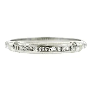 Art Deco Diamond Wedding Band, Single Cut 0.07ctw