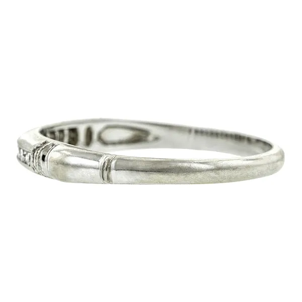 Art Deco Diamond Wedding Band, Single Cut 0.07ctw