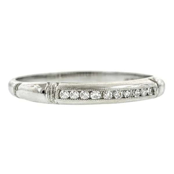 Art Deco Diamond Wedding Band, Single Cut 0.07ctw