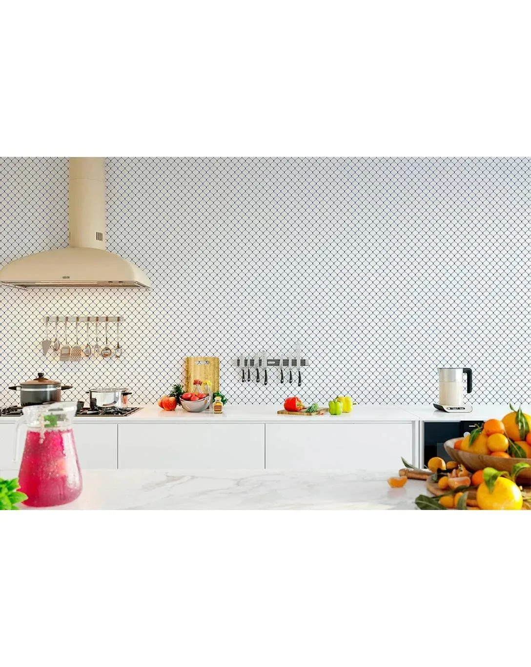 Art Deco Geometric Scallop Removable Wallpaper