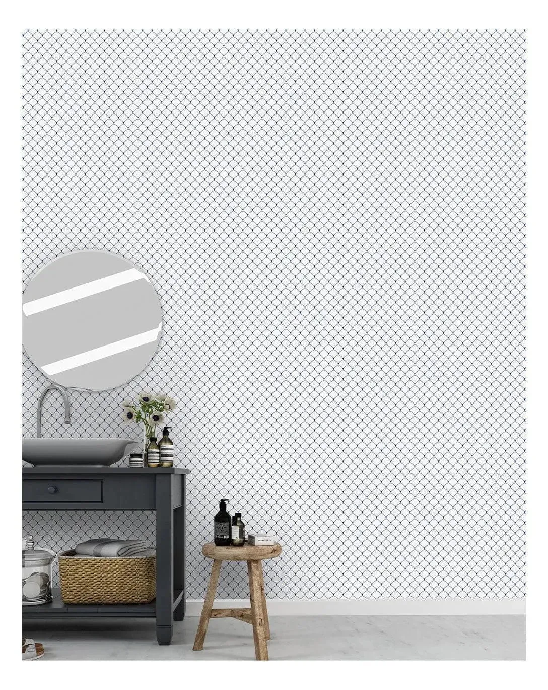 Art Deco Geometric Scallop Removable Wallpaper