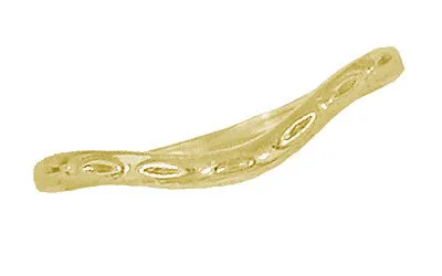 Art Deco Olive Leaves and Wheat Engraved Curved Wedding Band in 14 Karat Yellow Gold