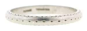 Art Deco Patterned Platinum Wedding Band