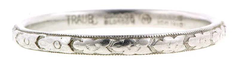 Art Deco Patterned Platinum Wedding Band