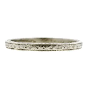 Art Deco Patterned Wedding Band