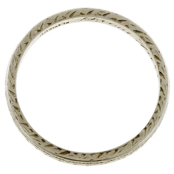 Art Deco Patterned Wedding Band