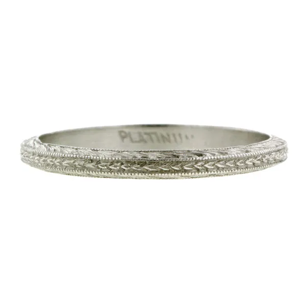 Art Deco Patterned Wedding Band