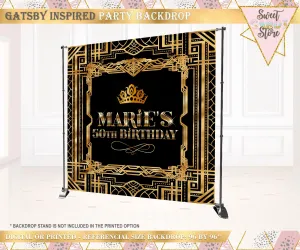 Art deco Printable Backdrop, retro Printable backdrop, art deco Theme party backdrop, roaring 20s Party Decor,  prom backdrop decor banner