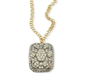 Art Deco Rhinestone Shoe Buckle Necklace