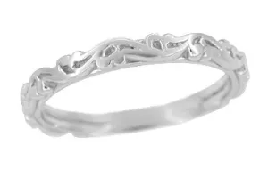 Art Deco Scrolls Wedding Band in Platinum