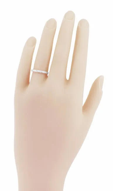 Art Deco Scrolls Wedding Band in Platinum