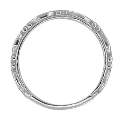 Art Deco Scrolls Wedding Band in Platinum