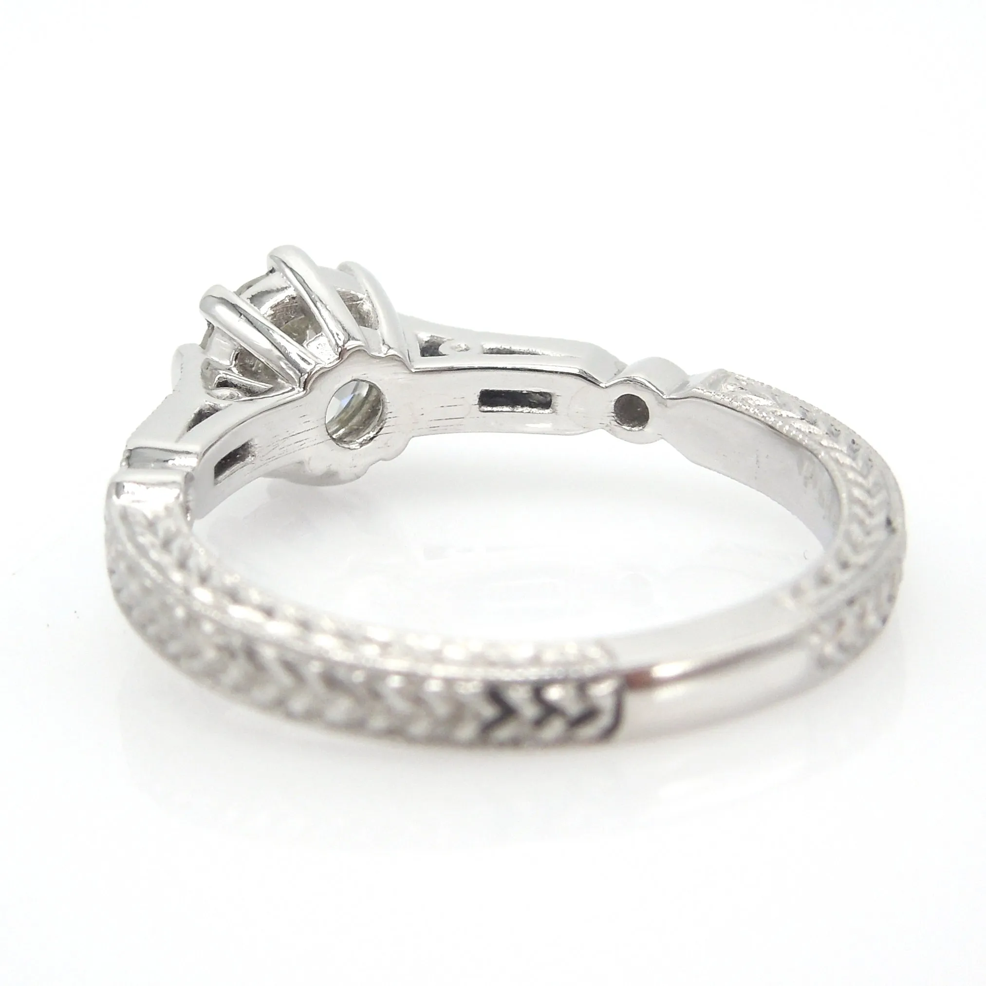 Art Deco Style 0.93 ct European Cut Diamond in Platinum Mounting