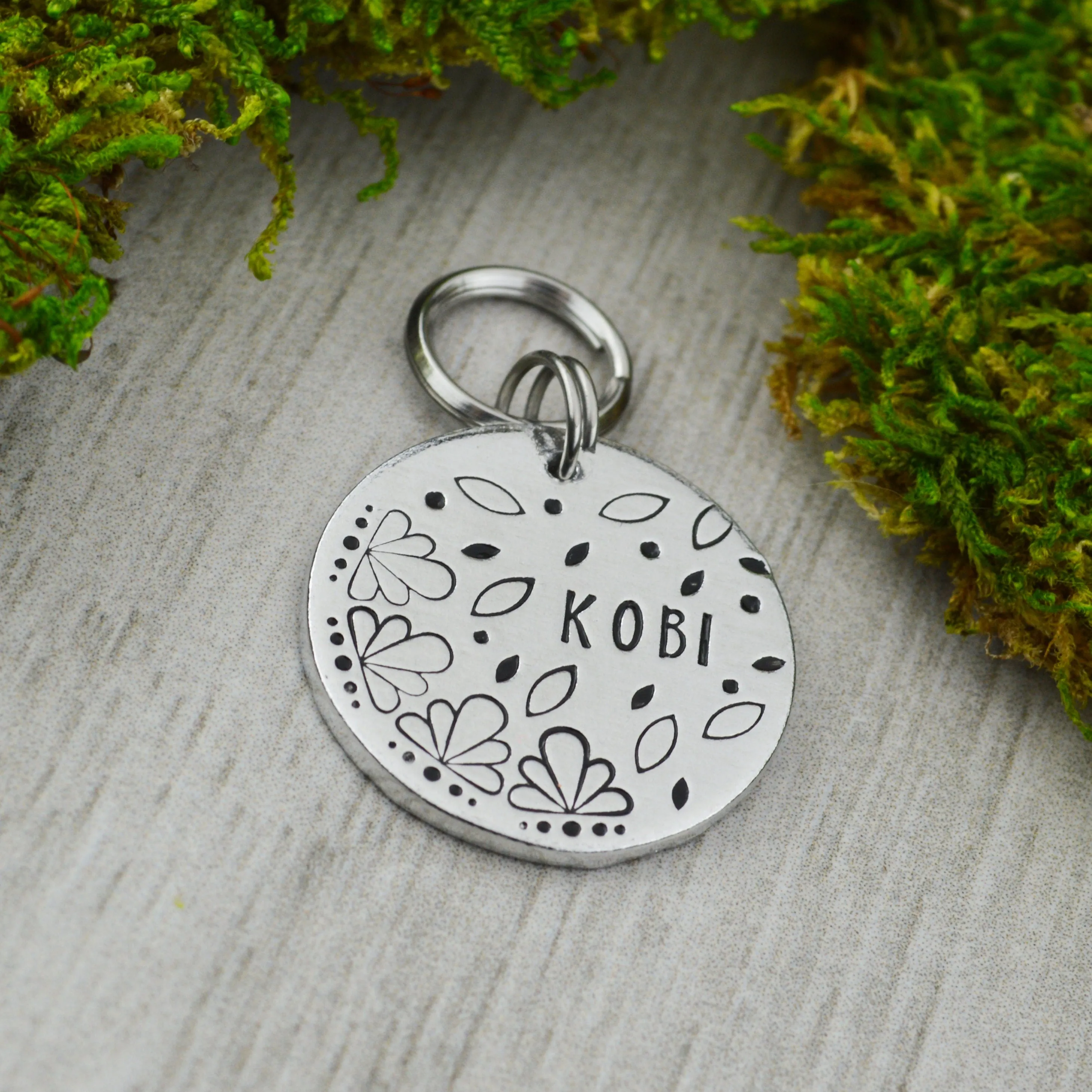 Art Deco Three Pet ID Tag