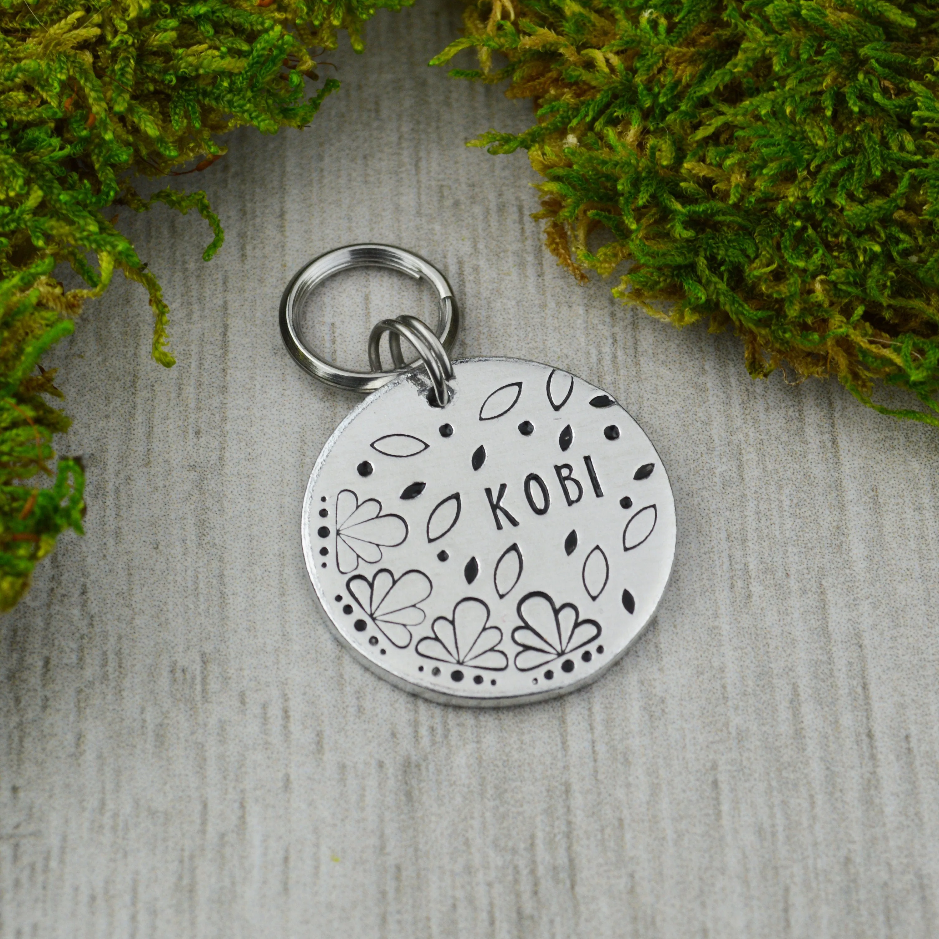 Art Deco Three Pet ID Tag