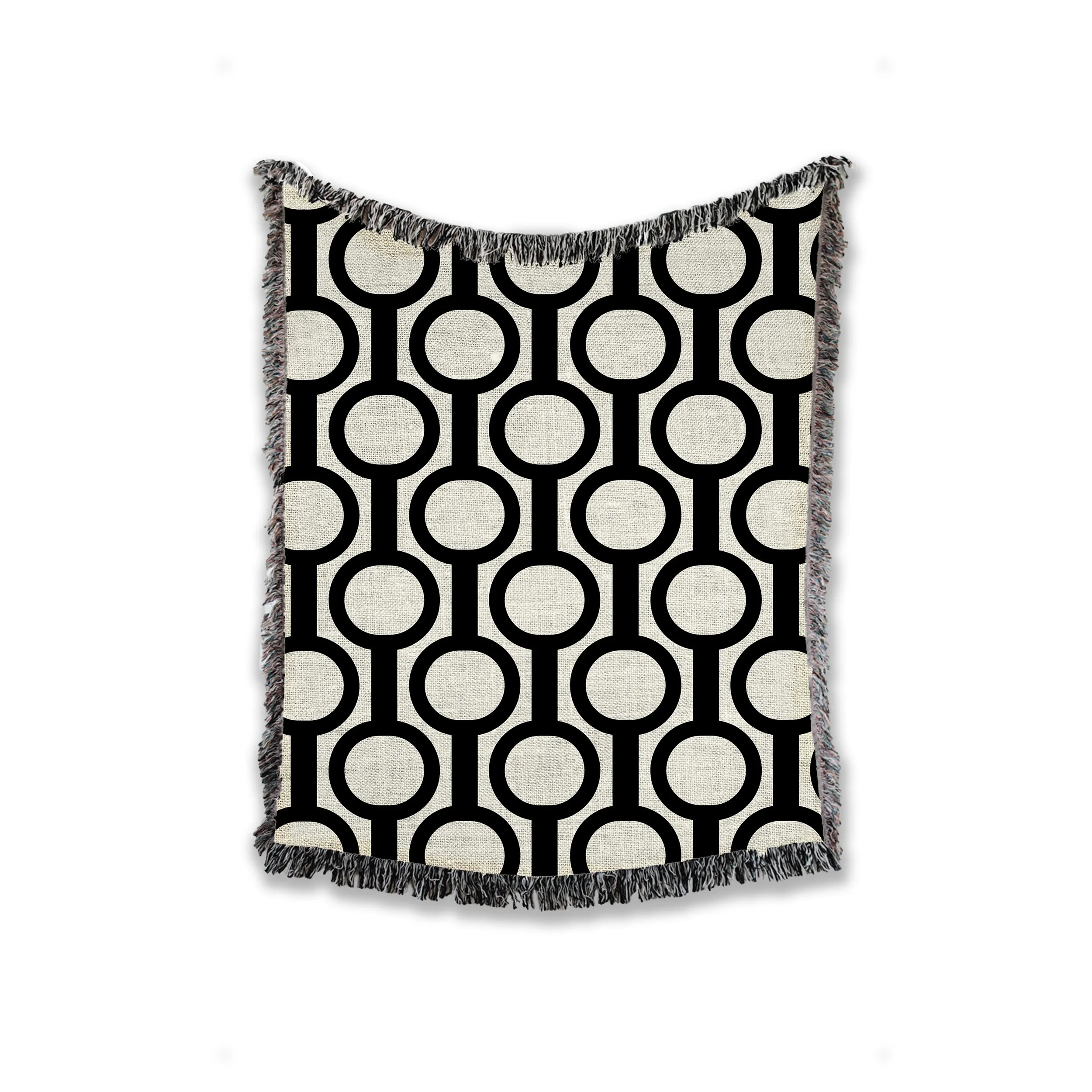 Art Deco Woven Throw Blanket, Black Design, Cozy And Stylish, Interior Decor Blanket, Tapestry, Home Accent, Home Accessory, Interior Design