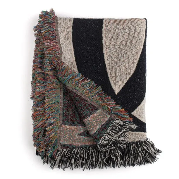 Art Deco Woven Throw Blanket, Black Design, Cozy And Stylish, Interior Decor Blanket, Tapestry, Home Accent, Home Accessory, Interior Design