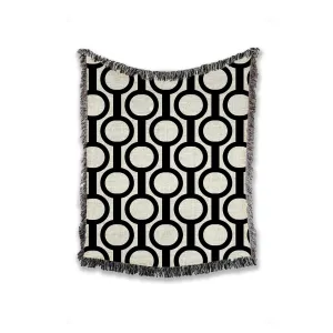 Art Deco Woven Throw Blanket, Black Design, Cozy And Stylish, Interior Decor Blanket, Tapestry, Home Accent, Home Accessory, Interior Design