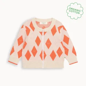Asher - Saffron Diamond Knit Cardigan