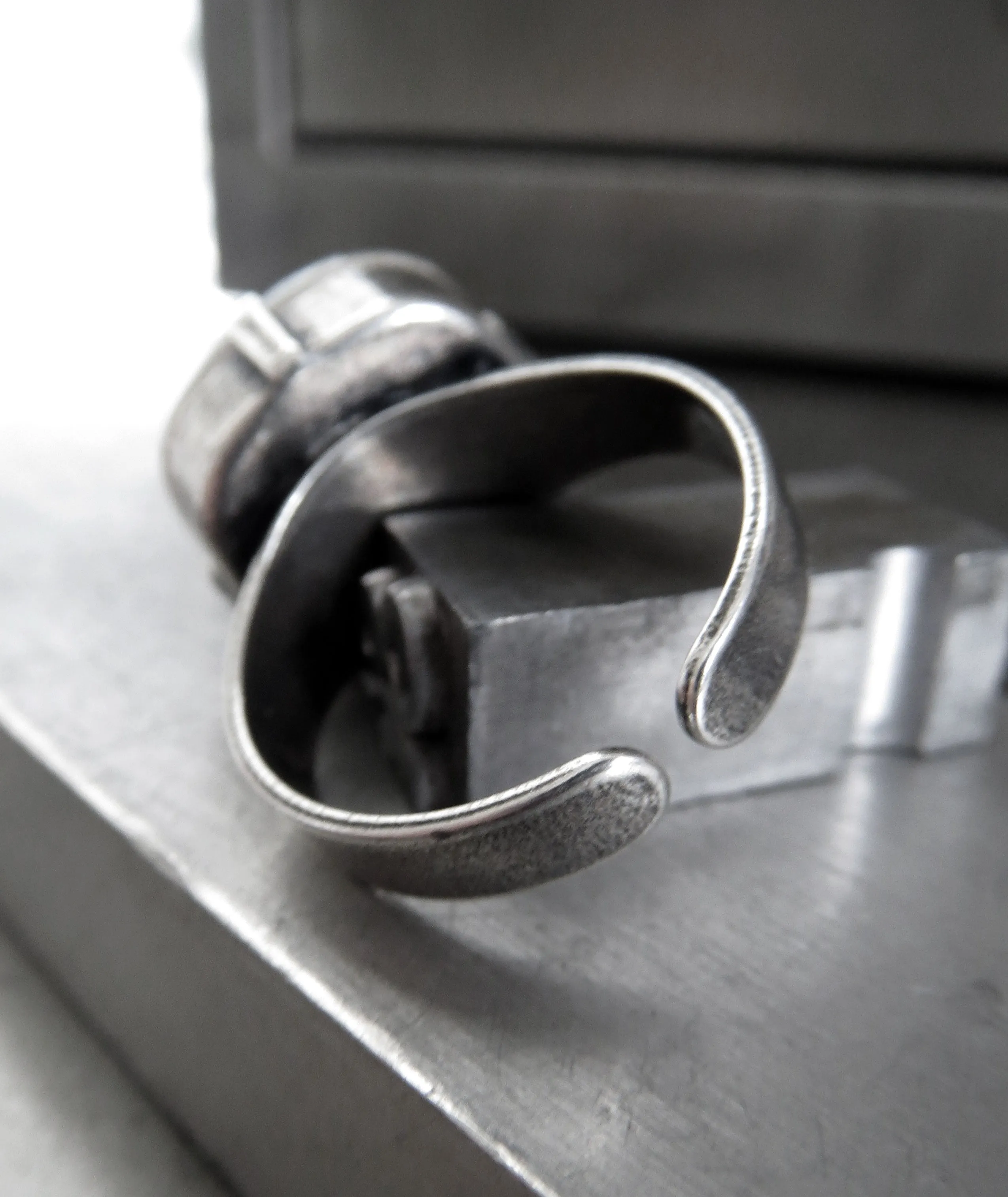 ATMOSPHERE - Slate Blue Crystal Ring - 2 Crystal Size Options